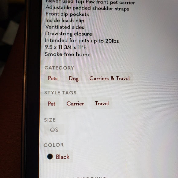 Top Paw Dog Top Paw Front Pet Carrier Poshmark